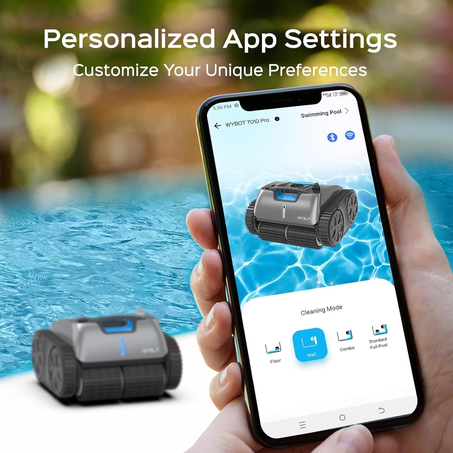 WYBOT C1 Pro Poolroboter Akku mit APP Intelligente Routenplanung